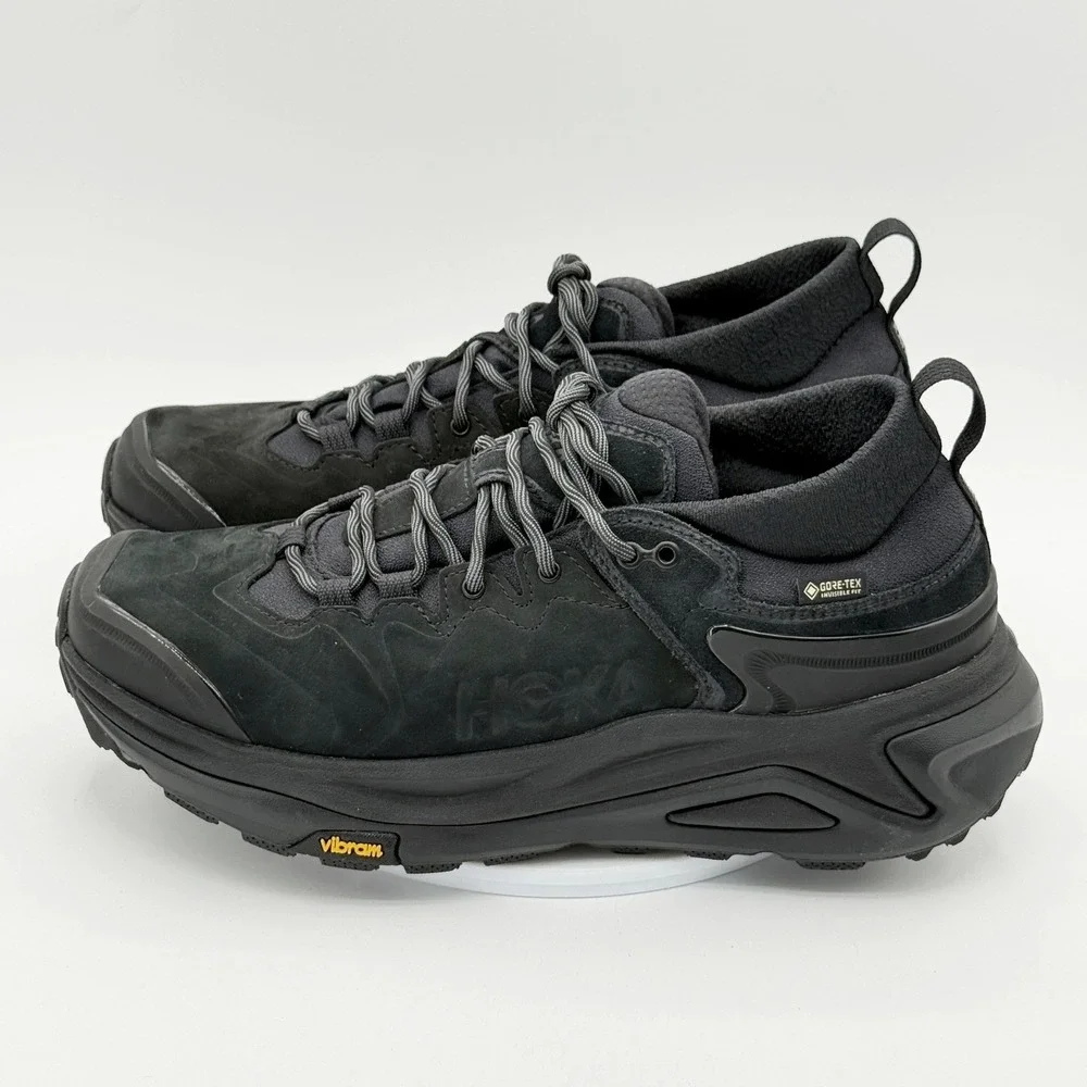 Hoka KAHA 3 Low GTX Mens 9 Triple Black Gore-Tex Trail Shoes 1162532 - NEW